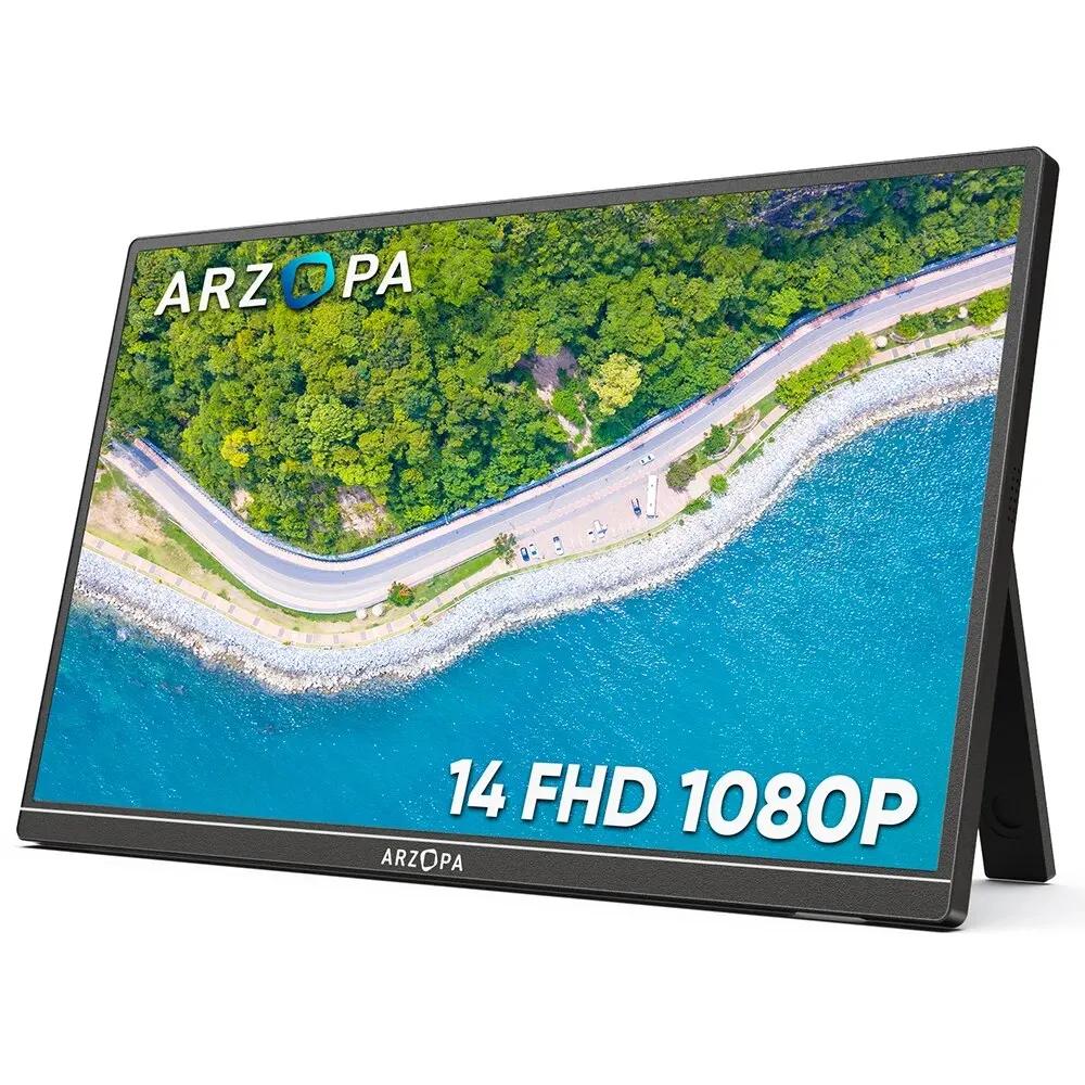 ARZOPA ޴  ʹ USB C HDMI   ũ, , Ʈ, PC, ġ, PS4/5, Xbox, 14.0 ġ 1080P FHD IPS